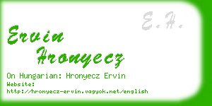 ervin hronyecz business card